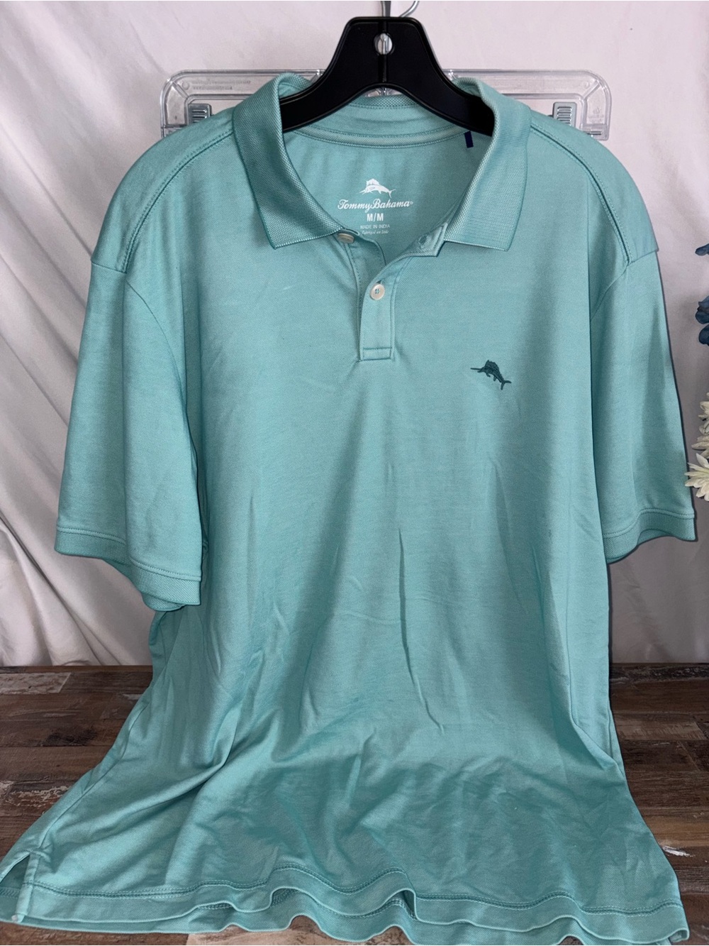 Tommy Bahama Men's Seafoam Green Polo Shirt